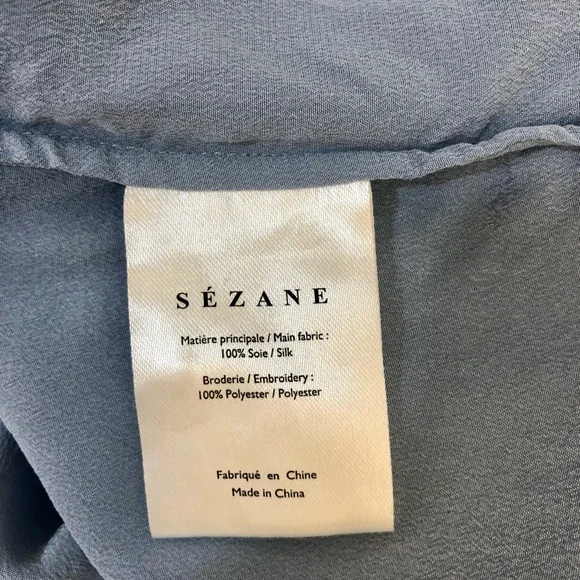 Sezane Chlo Shirt in Vintage Blue - Picture 7 of 7